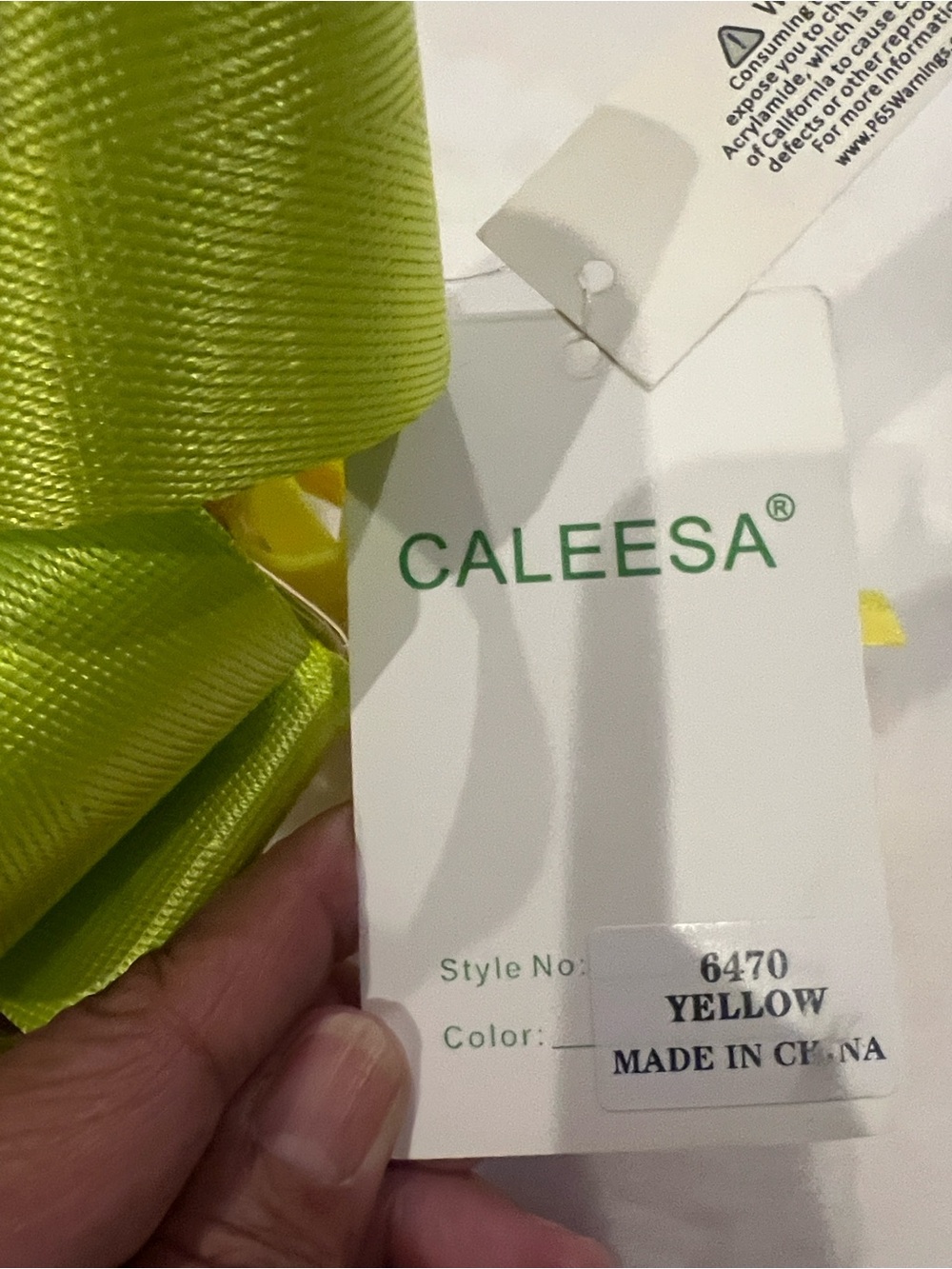 Caleesa Neon Yellow Patent Vegan Crossbody Bag - Picture 2 of 9